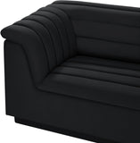 Cascade Black Velvet Fabric Modular Sofa 194Black-S119 Meridian Furniture