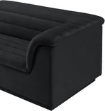 Cascade Black Velvet Fabric Modular Sofa 194Black-S119 Meridian Furniture