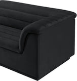 Cascade Black Velvet Fabric Modular Sectional 194Black-Sectional Meridian Furniture