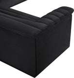 Cascade Black Velvet Fabric Modular Sectional 194Black-Sectional Meridian Furniture