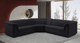 Cascade Black Velvet Fabric Modular Sectional 194Black-Sectional Meridian Furniture