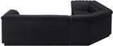 Cascade Black Velvet Fabric Modular Sectional 194Black-Sectional Meridian Furniture