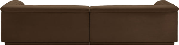 Cascade Brown Velvet Fabric Modular Sofa 194Brown-S119 Meridian Furniture