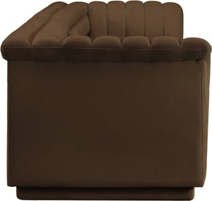 Cascade Brown Velvet Fabric Modular Sofa 194Brown-S119 Meridian Furniture