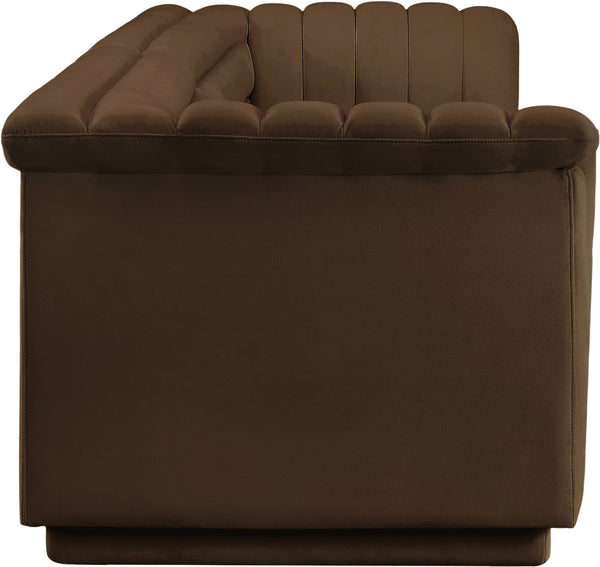Cascade Brown Velvet Fabric Modular Sofa 194Brown-S119 Meridian Furniture