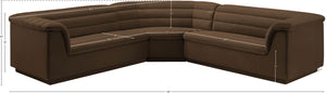 Cascade Brown Velvet Fabric Modular Sectional 194Brown-Sectional Meridian Furniture