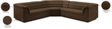 Cascade Brown Velvet Fabric Modular Sectional 194Brown-Sectional Meridian Furniture