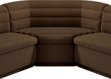 Cascade Brown Velvet Fabric Modular Sectional 194Brown-Sectional Meridian Furniture