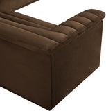 Cascade Brown Velvet Fabric Modular Sectional 194Brown-Sectional Meridian Furniture