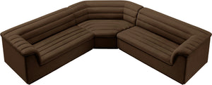 Cascade Brown Velvet Fabric Modular Sectional 194Brown-Sectional Meridian Furniture
