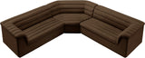 Cascade Brown Velvet Fabric Modular Sectional 194Brown-Sectional Meridian Furniture