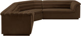 Cascade Brown Velvet Fabric Modular Sectional 194Brown-Sectional Meridian Furniture