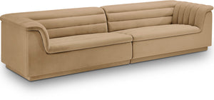 Cascade Camel Velvet Fabric Modular Sofa 194Camel-S119 Meridian Furniture