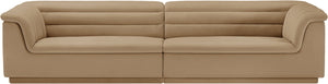 Cascade Camel Velvet Fabric Modular Sofa 194Camel-S119 Meridian Furniture