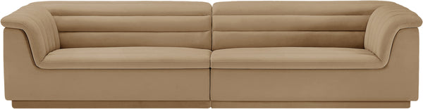 Cascade Camel Velvet Fabric Modular Sofa 194Camel-S119 Meridian Furniture