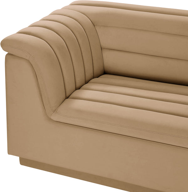 Cascade Camel Velvet Fabric Modular Sofa 194Camel-S119 Meridian Furniture