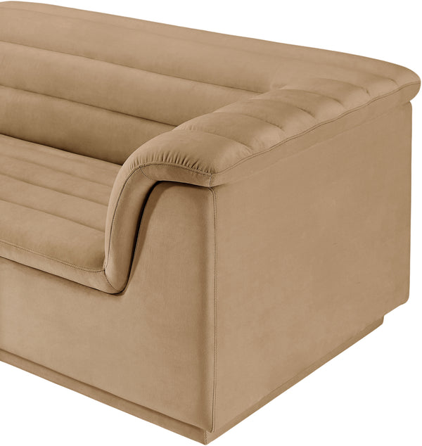 Cascade Camel Velvet Fabric Modular Sofa 194Camel-S119 Meridian Furniture