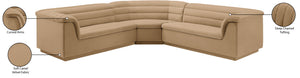 Cascade Camel Velvet Fabric Modular Sectional 194Camel-Sectional Meridian Furniture