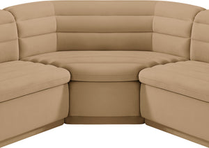 Cascade Camel Velvet Fabric Modular Sectional 194Camel-Sectional Meridian Furniture