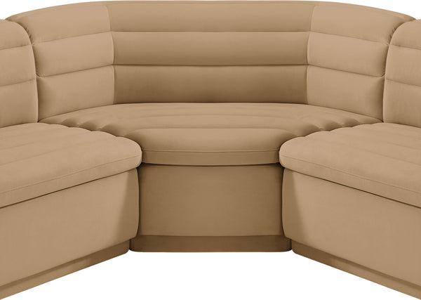 Cascade Camel Velvet Fabric Modular Sectional 194Camel-Sectional Meridian Furniture