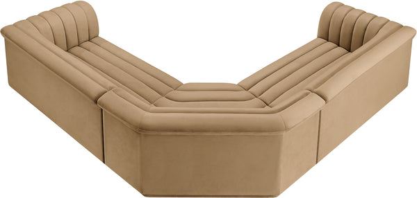 Cascade Camel Velvet Fabric Modular Sectional 194Camel-Sectional Meridian Furniture