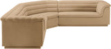 Cascade Camel Velvet Fabric Modular Sectional 194Camel-Sectional Meridian Furniture