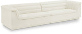 Cascade Cream Velvet Fabric Modular Sofa 194Cream-S119 Meridian Furniture