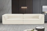 Cascade Cream Velvet Fabric Modular Sofa 194Cream-S119 Meridian Furniture