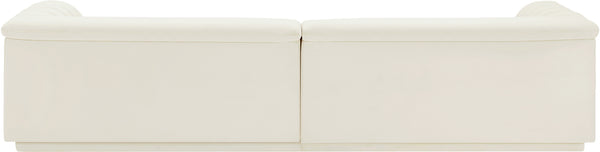 Cascade Cream Velvet Fabric Modular Sofa 194Cream-S119 Meridian Furniture