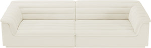 Cascade Cream Velvet Fabric Modular Sofa 194Cream-S119 Meridian Furniture
