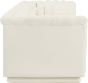Cascade Cream Velvet Fabric Modular Sofa 194Cream-S119 Meridian Furniture