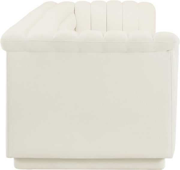 Cascade Cream Velvet Fabric Modular Sofa 194Cream-S119 Meridian Furniture