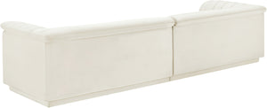 Cascade Cream Velvet Fabric Modular Sofa 194Cream-S119 Meridian Furniture