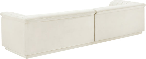 Cascade Cream Velvet Fabric Modular Sofa 194Cream-S119 Meridian Furniture
