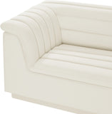 Cascade Cream Velvet Fabric Modular Sofa 194Cream-S119 Meridian Furniture