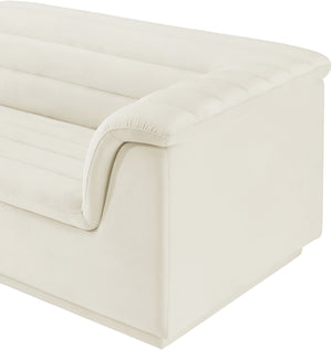 Cascade Cream Velvet Fabric Modular Sofa 194Cream-S119 Meridian Furniture