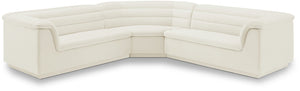 Cascade Cream Velvet Fabric Modular Sectional 194Cream-Sectional Meridian Furniture