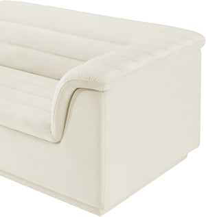 Cascade Cream Velvet Fabric Modular Sectional 194Cream-Sectional Meridian Furniture
