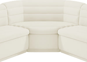 Cascade Cream Velvet Fabric Modular Sectional 194Cream-Sectional Meridian Furniture