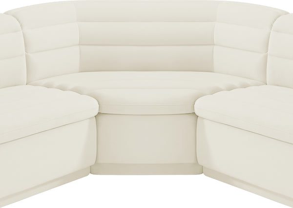 Cascade Cream Velvet Fabric Modular Sectional 194Cream-Sectional Meridian Furniture