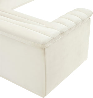 Cascade Cream Velvet Fabric Modular Sectional 194Cream-Sectional Meridian Furniture