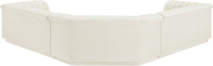 Cascade Cream Velvet Fabric Modular Sectional 194Cream-Sectional Meridian Furniture
