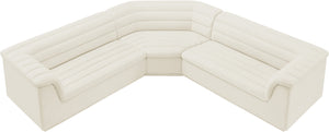Cascade Cream Velvet Fabric Modular Sectional 194Cream-Sectional Meridian Furniture