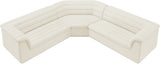 Cascade Cream Velvet Fabric Modular Sectional 194Cream-Sectional Meridian Furniture