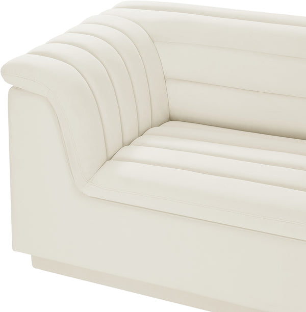 Cascade Cream Velvet Fabric Modular Sectional 194Cream-Sectional Meridian Furniture