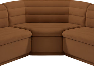 Cascade Saddle Velvet Fabric Modular Sectional 194Saddle-Sectional Meridian Furniture