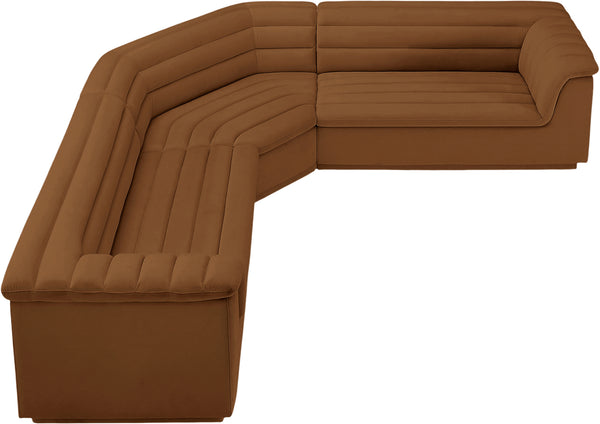 Cascade Saddle Velvet Fabric Modular Sectional 194Saddle-Sectional Meridian Furniture