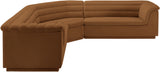 Cascade Saddle Velvet Fabric Modular Sectional 194Saddle-Sectional Meridian Furniture