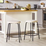 English Elm Walker Edison - Modern Simple Counter Stool With Upholstered Seat, Set Of 2, Ivory