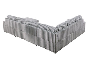 English Elm 102 Inch Linen Modular Sectional Sofa with Hidden Storage and Cloud Cushion Comfort Light Gray W1099S00179